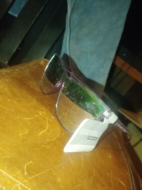 Essentials Men's Clear Purple-Gray Shield Sunglasses